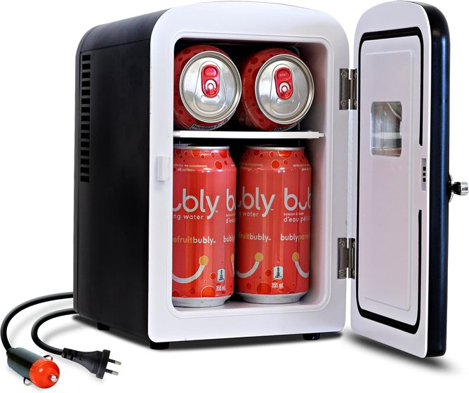 Koolatron Retro 4L 6 Can Portable Mini Fridge.