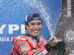 Spanish rider Marc Marquez had reason to celebrate after his MotoGP victory in Argentina. (AP PHOTO)