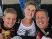Mick and Gina, who has announced the safe arrival of her first child, with their father Michael Schumacher on a family holiday before his accident.
