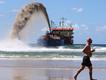 A dredging barge will pump sand back onto the beach around the clock for eight weeks. (Jason O'BRIEN/AAP PHOTOS)