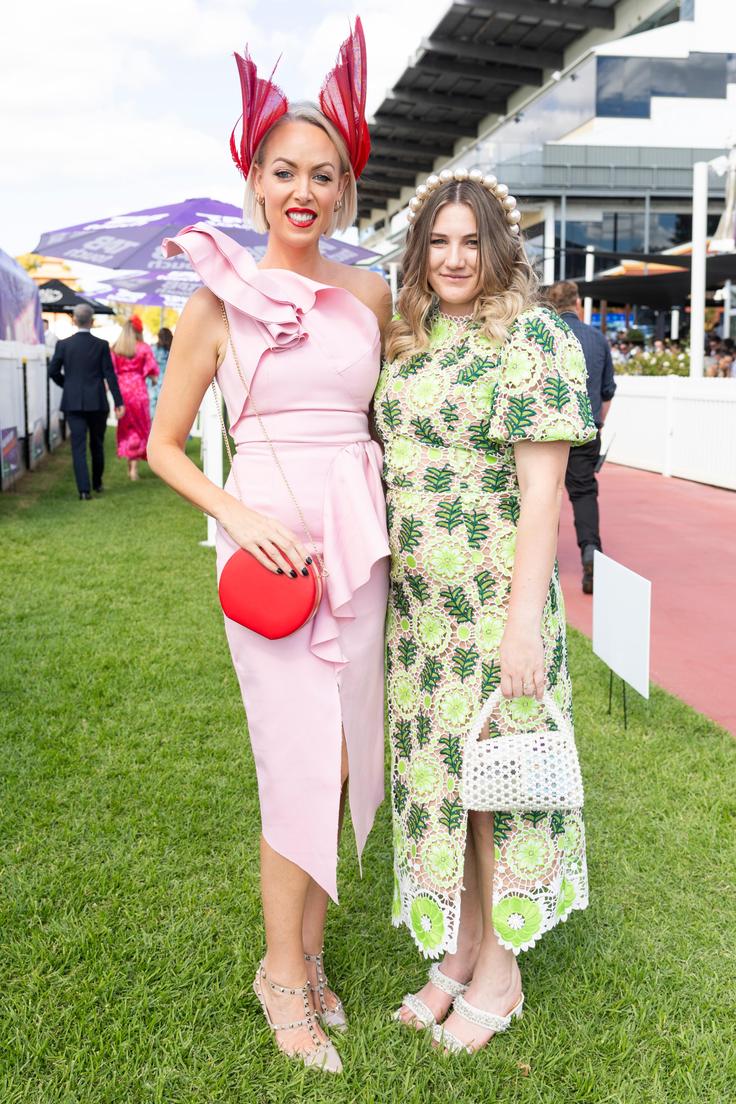 Grace Mayvis & Mariah Warman at Ascot Racecourse on April 26, 2025. Matt Jelonek
