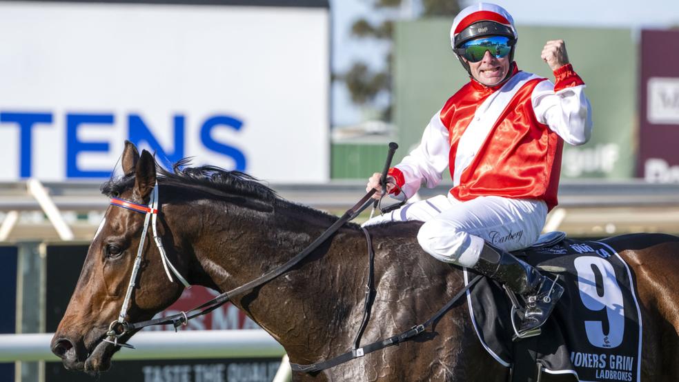 Joker's Grin wins the 2025 Kia Quokka for jockey Patrick Carbery.