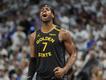 Buddy Hield has scored a game-high 24 points to lead the Warriors to a playoff win at Minnesota. (AP PHOTO)