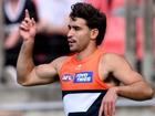 TobyBedford will miss the GWS-Geelong game after not overcoming an eye injury. (Steven Markham/AAP PHOTOS)