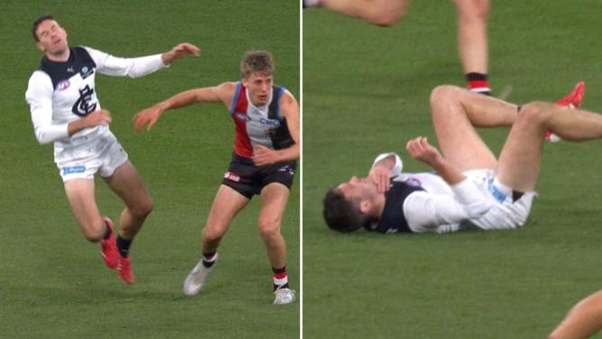 Mitch McGovern was subbed out after this hit. 