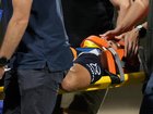 Brumbies star Noah Lolesio is taken from the field after being injured against the Western Force. (Richard Wainwright/AAP PHOTOS)
