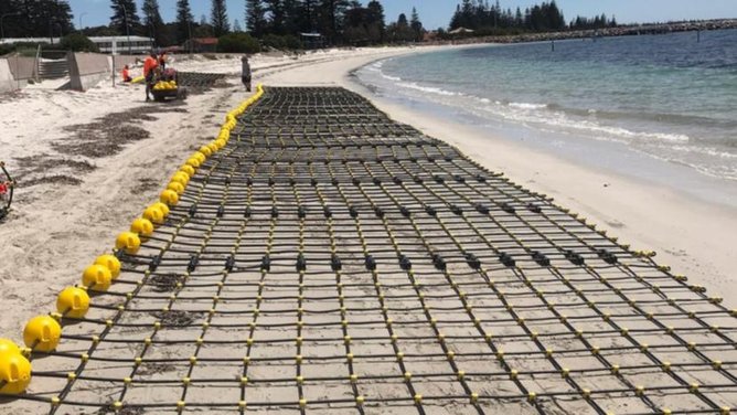 Esperance shark barrier.